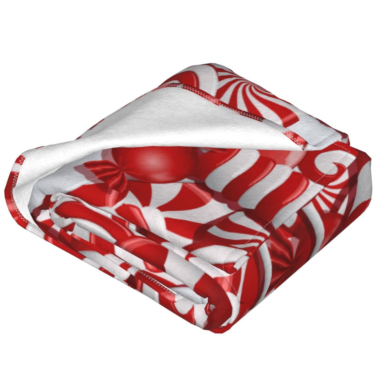 KUOAICY Christmas Swirl Candy Fleece Throw Blanket Soft Flannel Plush Lightweight Warm Cozy for Bed Couch Sofa 60''X50'' Black33