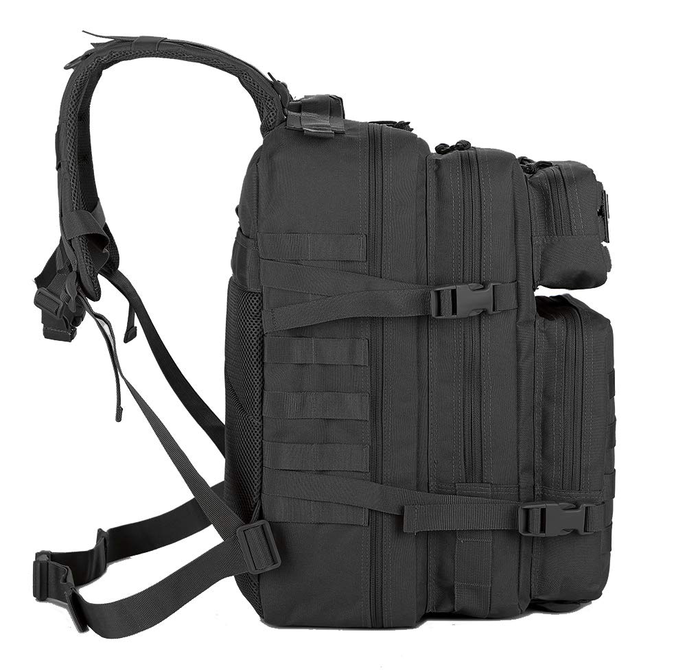QT&QY 45L Military Tactical Backpacks Molle Army Assault Pack 3 Day Bug Out Bag Hiking Treeking Camouflage Hunting Rucksack