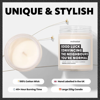New Home Gifts - Luxury Soy Wax Candle - Vanilla, Jasmine, Sugared Almond - Makester