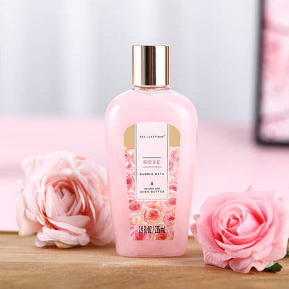 spa luxetique Gift Set For Women, Bath Sets for Women Gift, 8 Pcs Rose Spa Basket Includes Bubble Bath, Shower Gel, Body Lotion, Mom Birthday Gifts, Mother‘s Day Gift, Valentines Day Gifts for Her