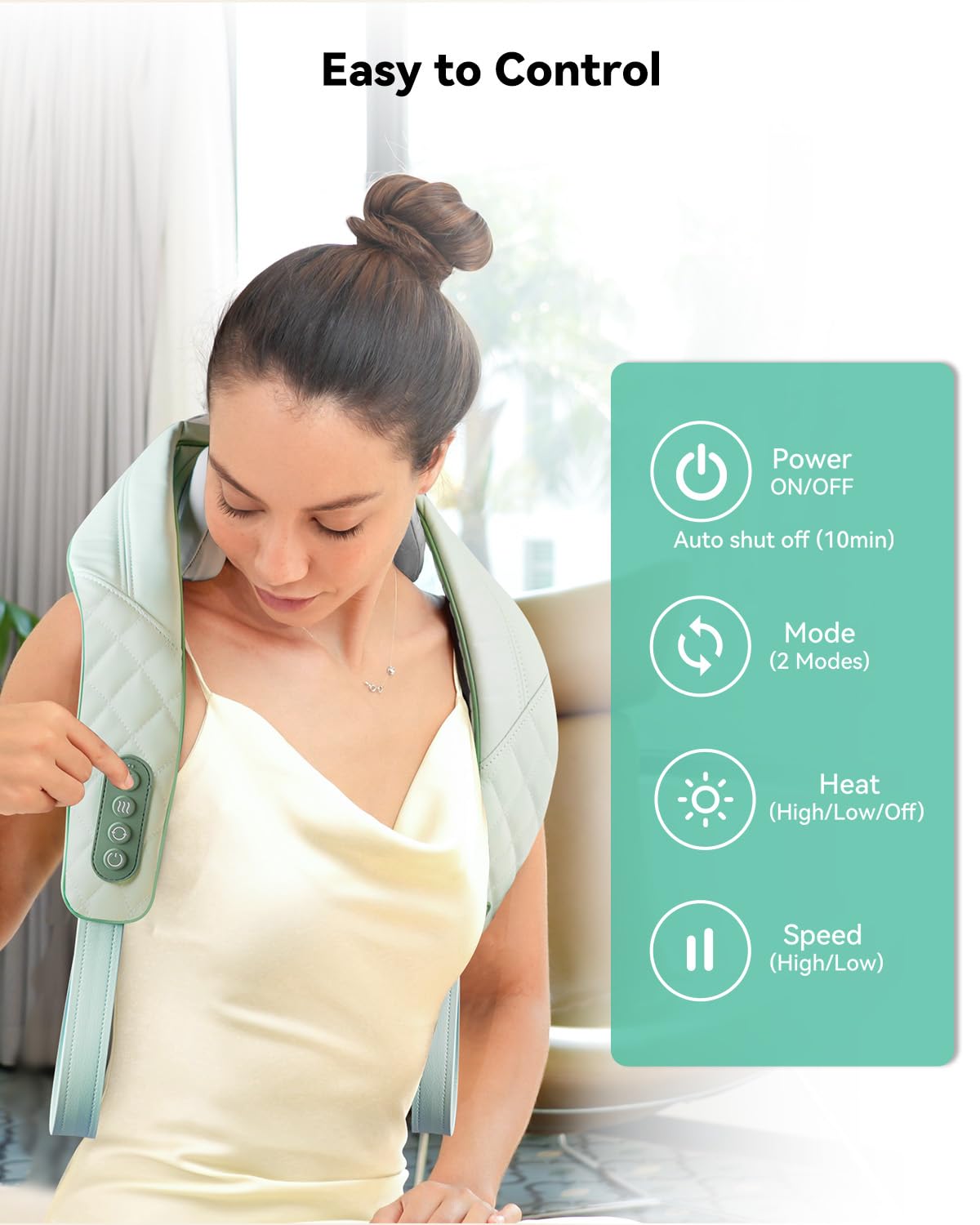 Snailax Cordless Shiatsu Neck Massager with Heat, 4D Kneading Back Shoulder Massager Deep Tissue, Larger Massage & Heating Area, Gift for Mom Dad