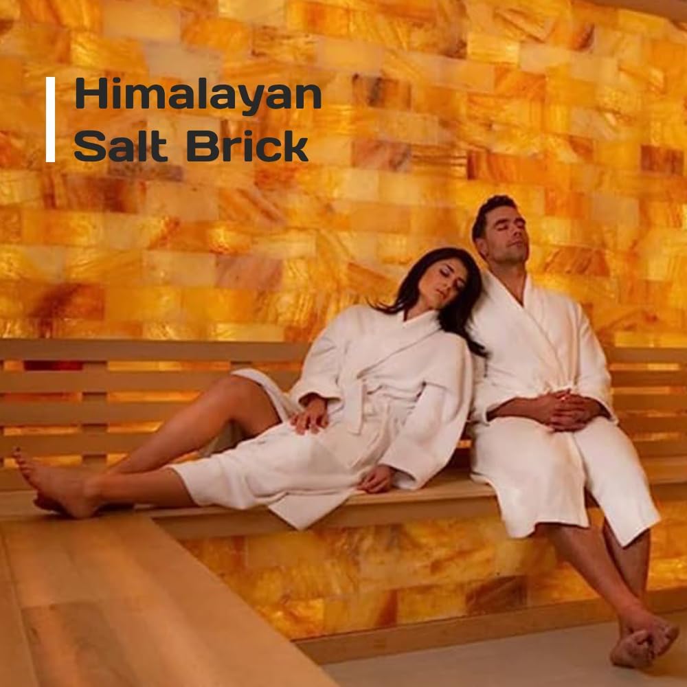 ZK Himalayan Salt Bricks 8"x4"x2" for Sauna and Spa - Extra Thick Pack of 6 Himalayan Pink Salt Tiles for Building Salt Wall, Bulk Salt Block for Home Décor & DIY Projects