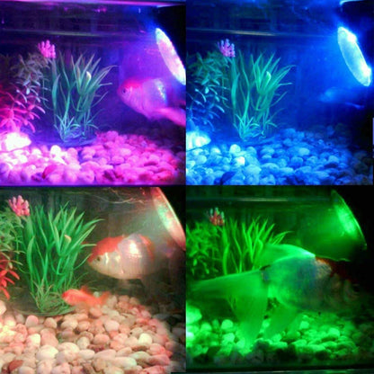 COVVY Waterproof Underwater Spot Lights Multicolour RGB Aquarium Lights with Remote Control for Garden Pond Fish Tank Swimming Pool,UK Plug (Set of 1 Light)