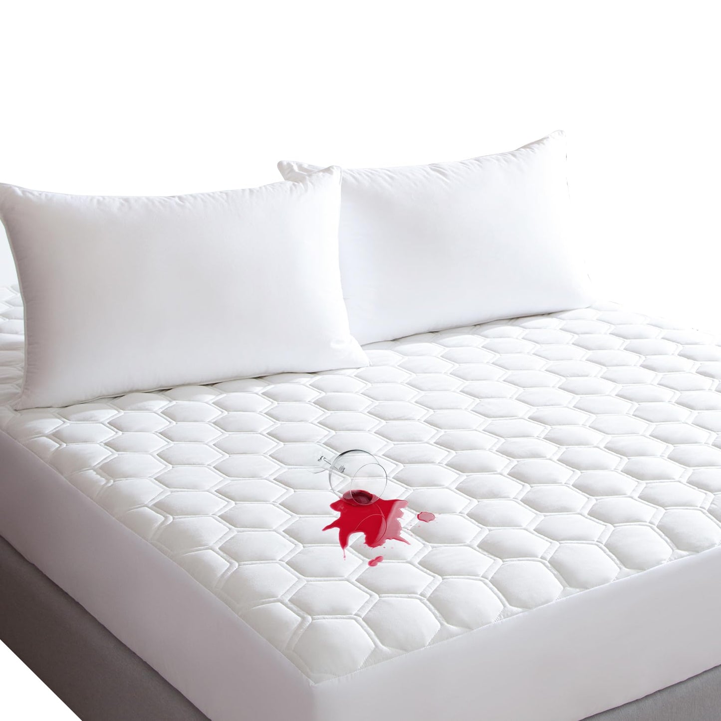 Queen Size Mattress Protector Waterproof, Incontinence Bed Pads Washable Waterproof Bed Cover Cooling Hypoallergenic Mattress Cover, Soft Breathable Quilted Mattress Pad with Deep Pockets to 21 inches