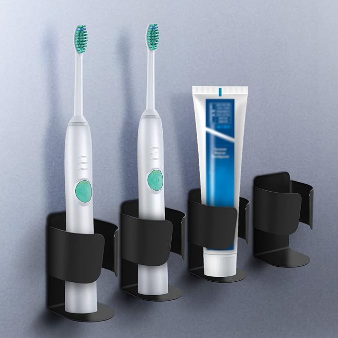 Electric Toothbrush Holder, 304 Stainless Steel Wall Mounted Self Adhesive