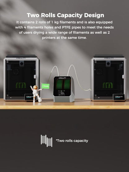 Creality Space PI Filament Dryer Plus, 2 Spools Filament Storage Box, 3D Printer Dryer Box with 360° Heating, Upgraded Filament Dehydrator for PLA ABS PETG TPU 1.75/2.85 mm