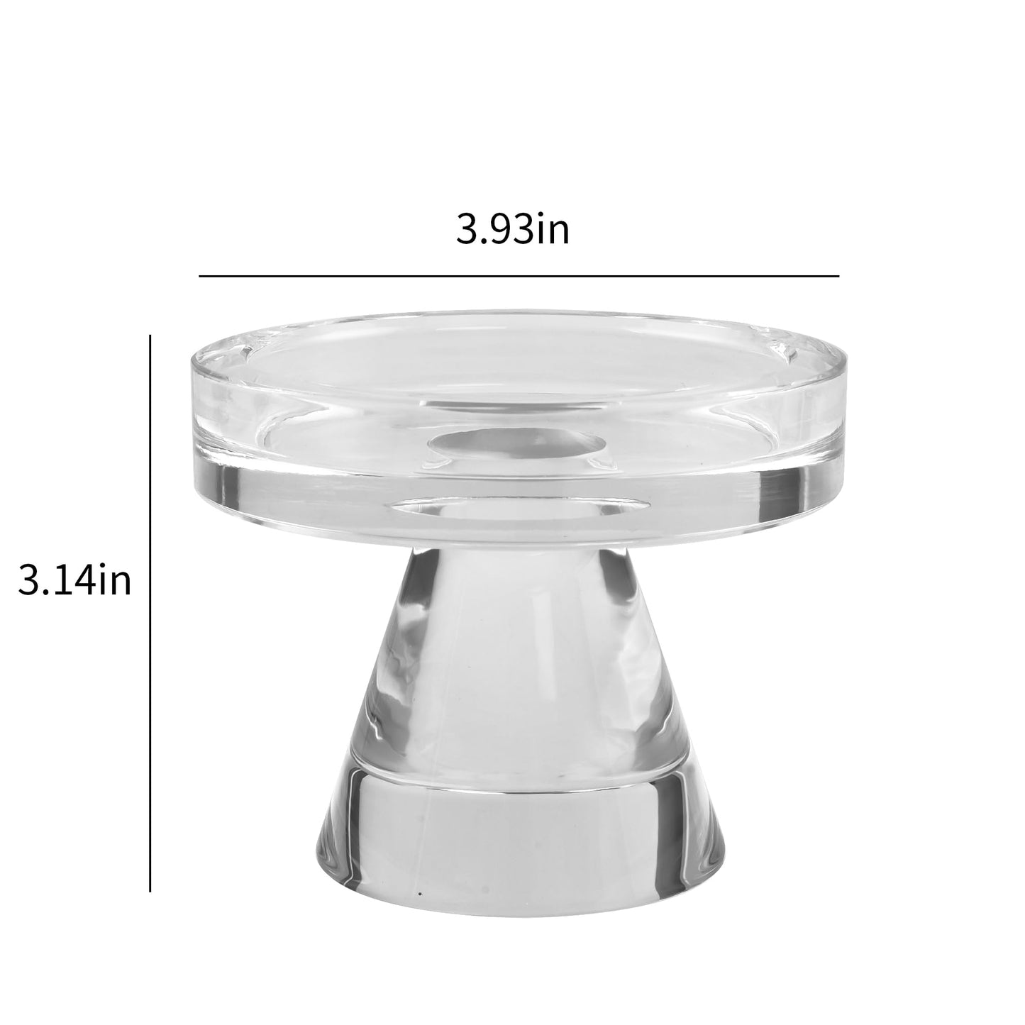 Crystal Taper Candle Holders, 3 Inch Tall Crystal Decorative Candle Stand Centerpiece for Table Wedding Dinning Party