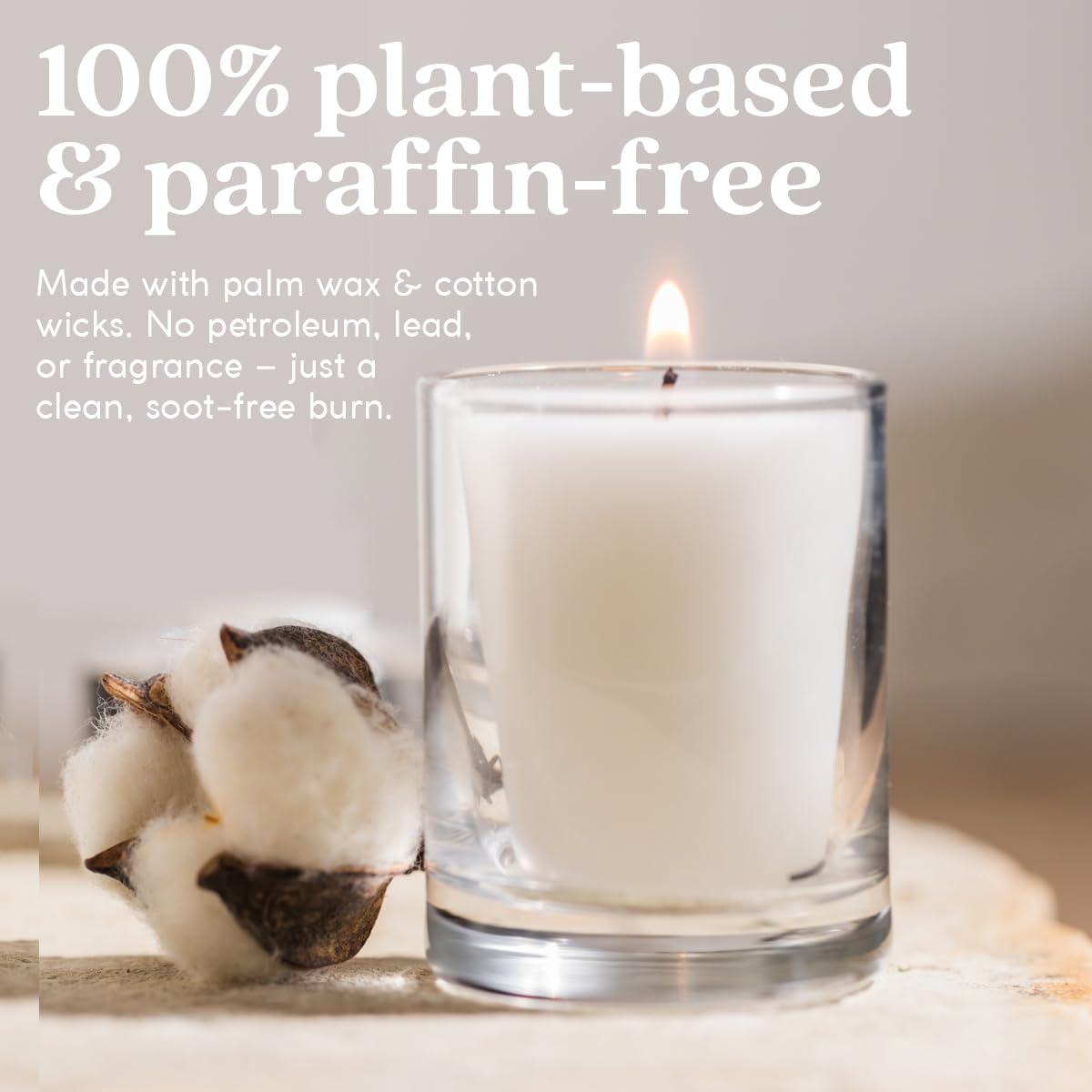 GoodLight Paraffin-Free Votive Candles, Vegan Palm Wax, Clean-Burning and All-Natural Votive White Candles | 15-Hour Burn Time (32 Unscented Votive Candles)