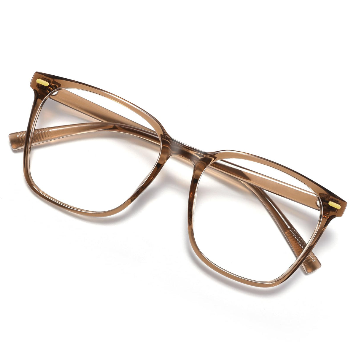 MACJERO Oversized Square Blue Light Blocking Glasses for Women Men, Anti-Fatigue Computer Monitor Gaming Glasses Reduce Eye Strain(Brown)