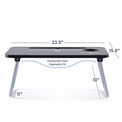 Laptop Bed Tray Table, Adjustable Laptop Stand, Portable Lap Desks with Foldable Legs, Reading Desk for Sofa Couch Floor - Large