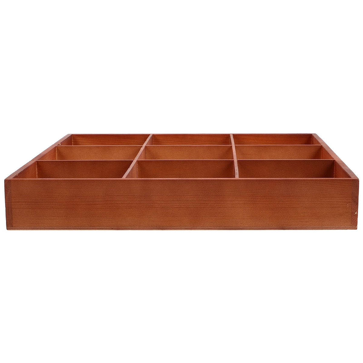 CLISPEED Wooden Multi-compartment Organizer Tray for Office Kitchen Storage and Small Parts Organizer, Brown Wood Material with Versatile Use for Cosmetics and Items on Tabletop or Room