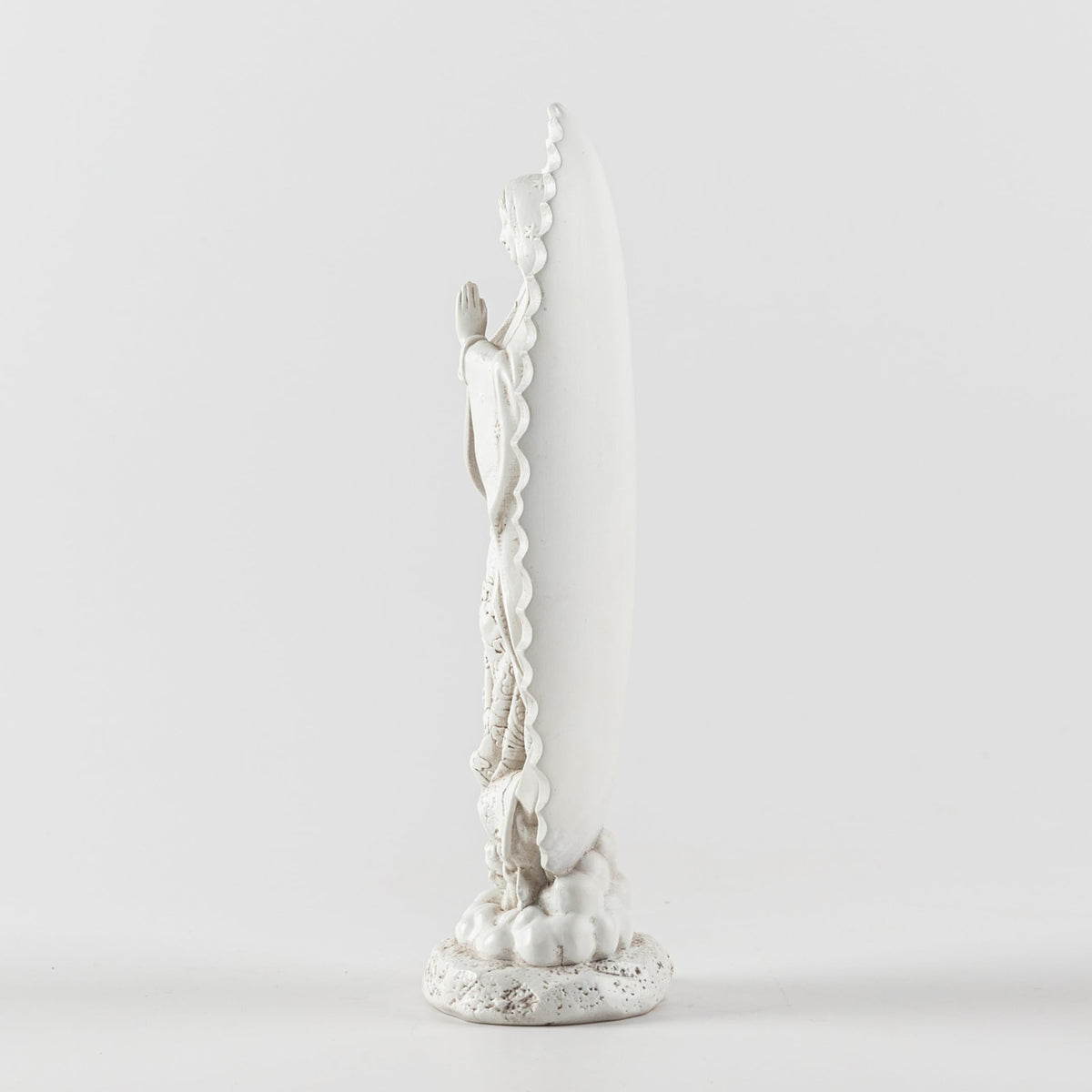 DevotedWalls 7 inch Handcrafted Our Lady of Guadalupe Statue,Catholic Resin Religious Figurine,Virgin Mary Statue of Mexico,Mother of Jesus Figurine for Home Decor Gifts（Small White Virgin Mary）