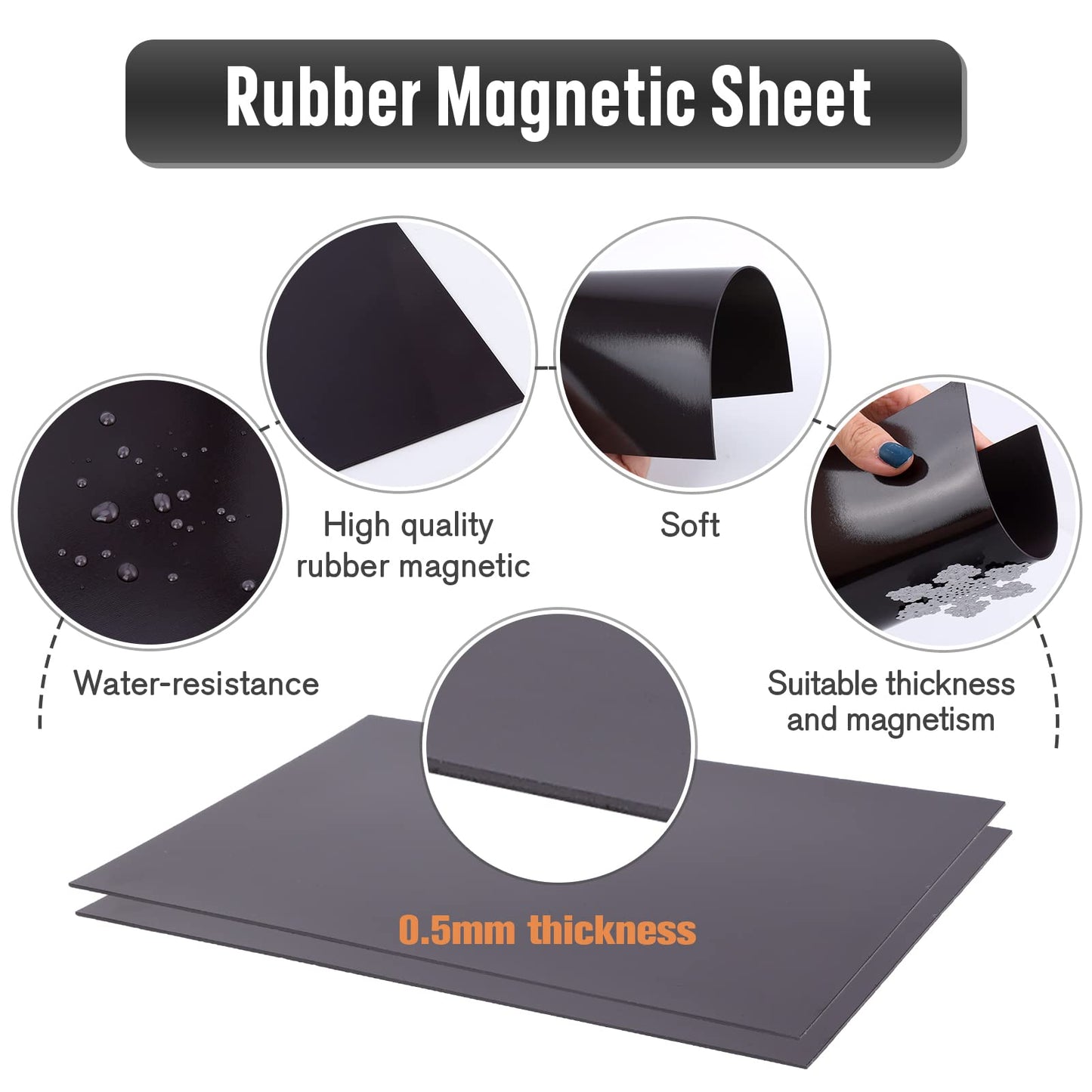 Csyidio 52 PCS Clear Stamp and Die Storage Bag with Rubber Magnetic Sheets Resealable Plastic Storage Pocket Large Envelope Case Cutting Dies Stencil Organizer for Card Making, 0.5 mm Thickness