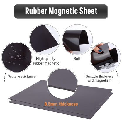 Csyidio 52 PCS Clear Stamp and Die Storage Bag with Rubber Magnetic Sheets Resealable Plastic Storage Pocket Large Envelope Case Cutting Dies Stencil Organizer for Card Making, 0.5 mm Thickness