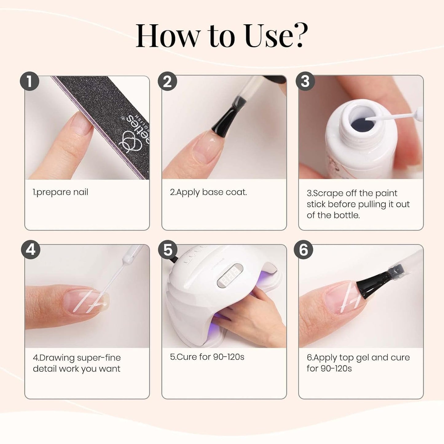 Beetles Nail Stamp, 4Pcs French Tip Tool Easy Manicure Nail Stamper Single Head Soft Silicone Long & Short French Tip Stamp Tool with 2Pcs Nail Scraper Decorations Gift for Women