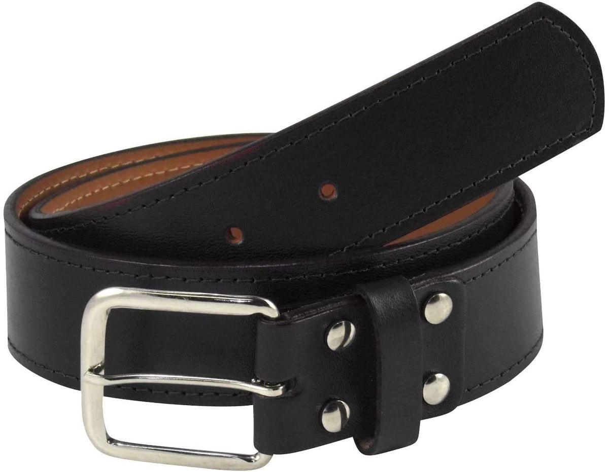 TCK Leather Sports Belt: Pro-Style Uniform Belt for Baseball & Softball (1.5") | Black, Size 30
