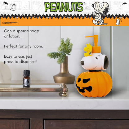 Peanuts Snoopy Halloween Pumpkin Soap/Lotion/Hand Sanitizer Resin Pump Dispenser, 10.01 Ounces, (Officially Licensed Product) by Franco Collectibles