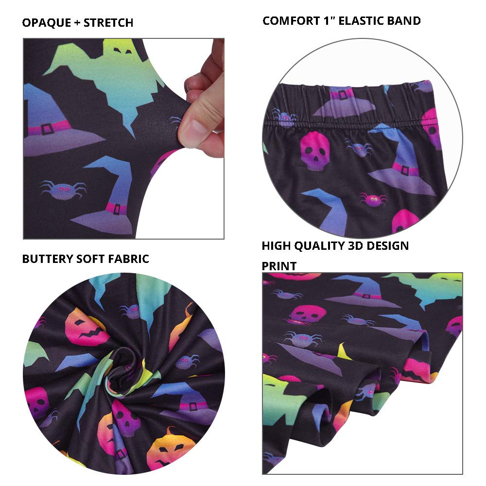 sissycos Women's 80s Leggings Artistic Splash Printed Buttery Soft Stretchy Pants (Small, Rainbow Halloween)