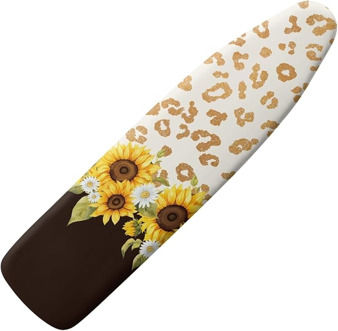 GLENLCWE Sunflower Leopard Print Ironing Board Cover, 54x15 inches, Floral Iron