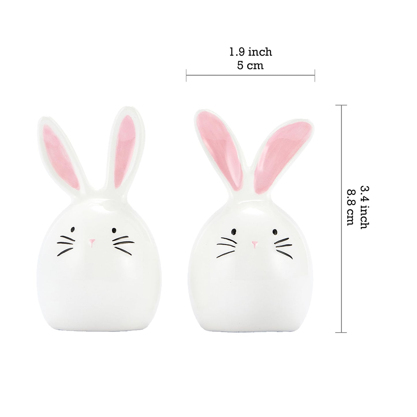 Bico Dreamy Rabbit Ceramic Hand Painted Salt & Pepper Shaker Set, Easter Decoration Table Top, Dishwasher Safe