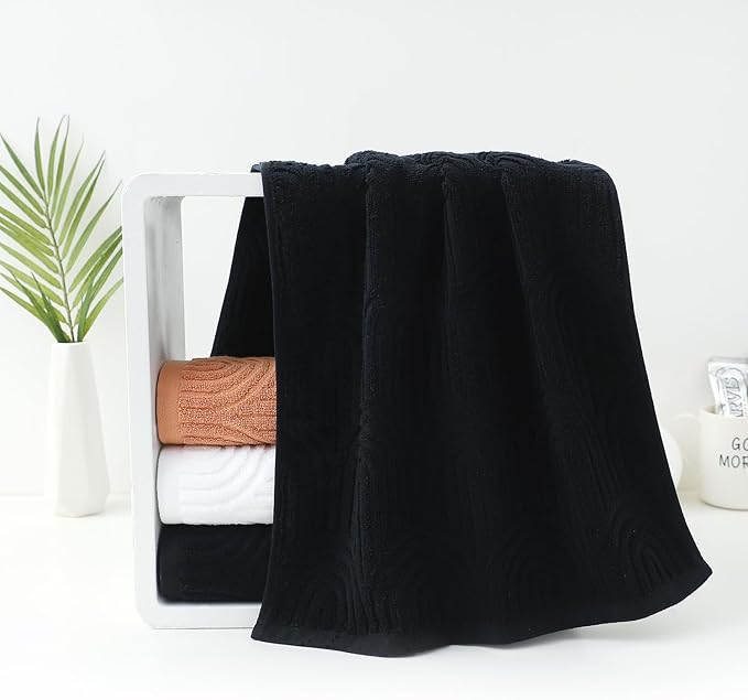 Pidada Hand Towels Set of 2 Striped Pattern 100% Cotton Absorbent Soft
