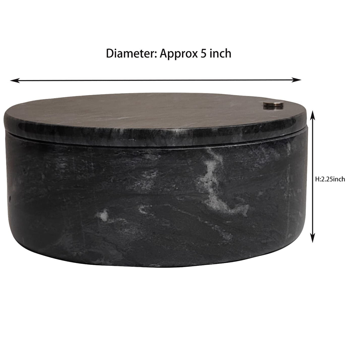 Ritadeshop Salt and Pepper Bowl/Dual Compartment Cellar with Swivel Top for Salt, Spice and Herbs Storage (Black)