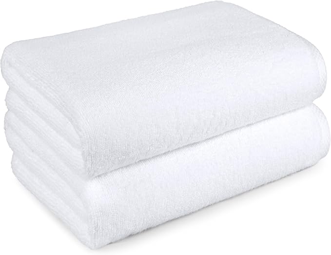 Amazon Basics 2-Piece Quick-Dry Oversize Bath Towel, 100% Cotton