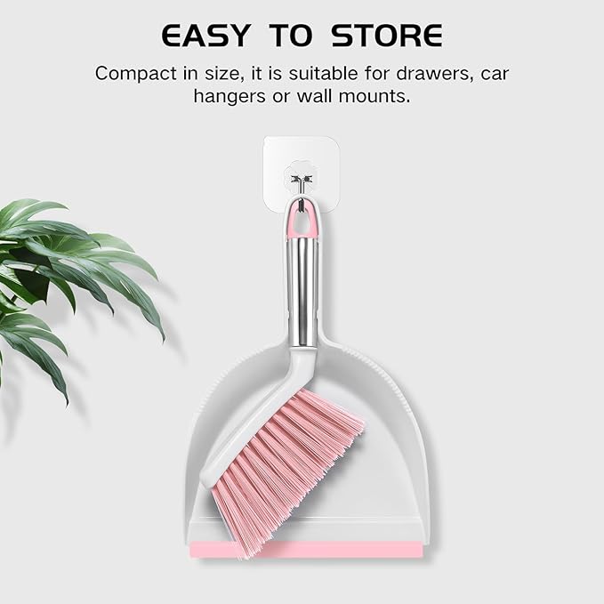 NACENA Mini Broom and Dustpan Set, Small Dust Pan and Brush Set
