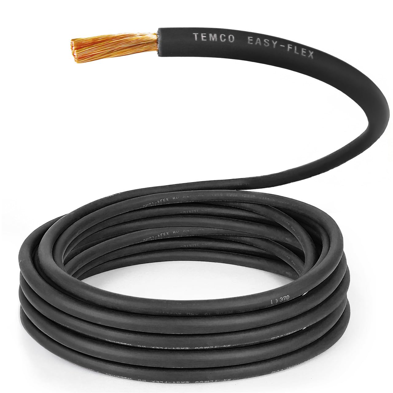 TEMCo 4 Gauge AWG 100 Ft Black Flexible Pure Copper Made in USA Welding Cable Battery Wire - Heavy Duty Solar, Inverter, Car, RV, Truck