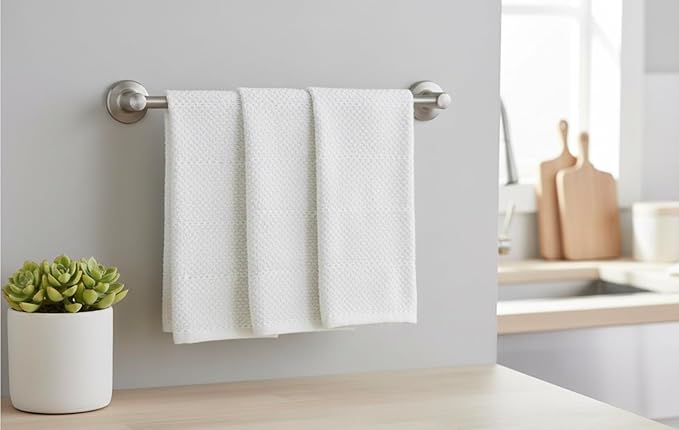 Serafina Home White Kitchen Hand Dish Towels: 100% Cotton Cloth Soft Cleaning