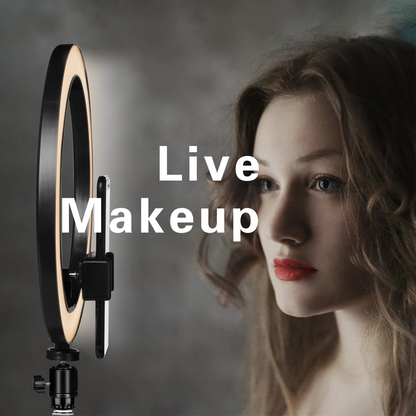 Ring Light 10" with 67" Extended Tripod Stand & Phone Holder for YouTube Video, Camera Led Ring Light for Streaming, Makeup, Selfie Photography Compatible with iPhone Android