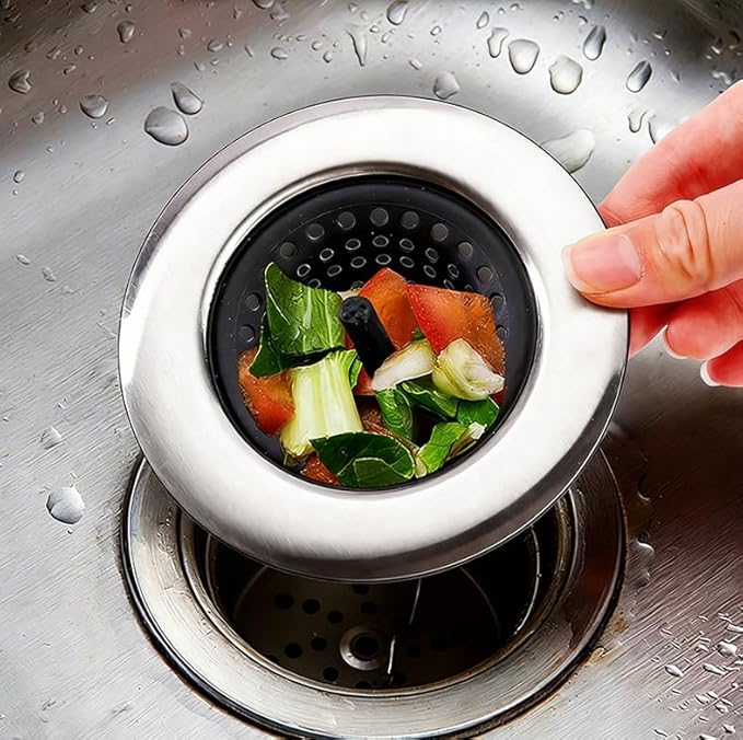 2 Pack Silicone Sink Drain Strainer | 4.5 Inch Wide Rim Filter Kitchen Strainer