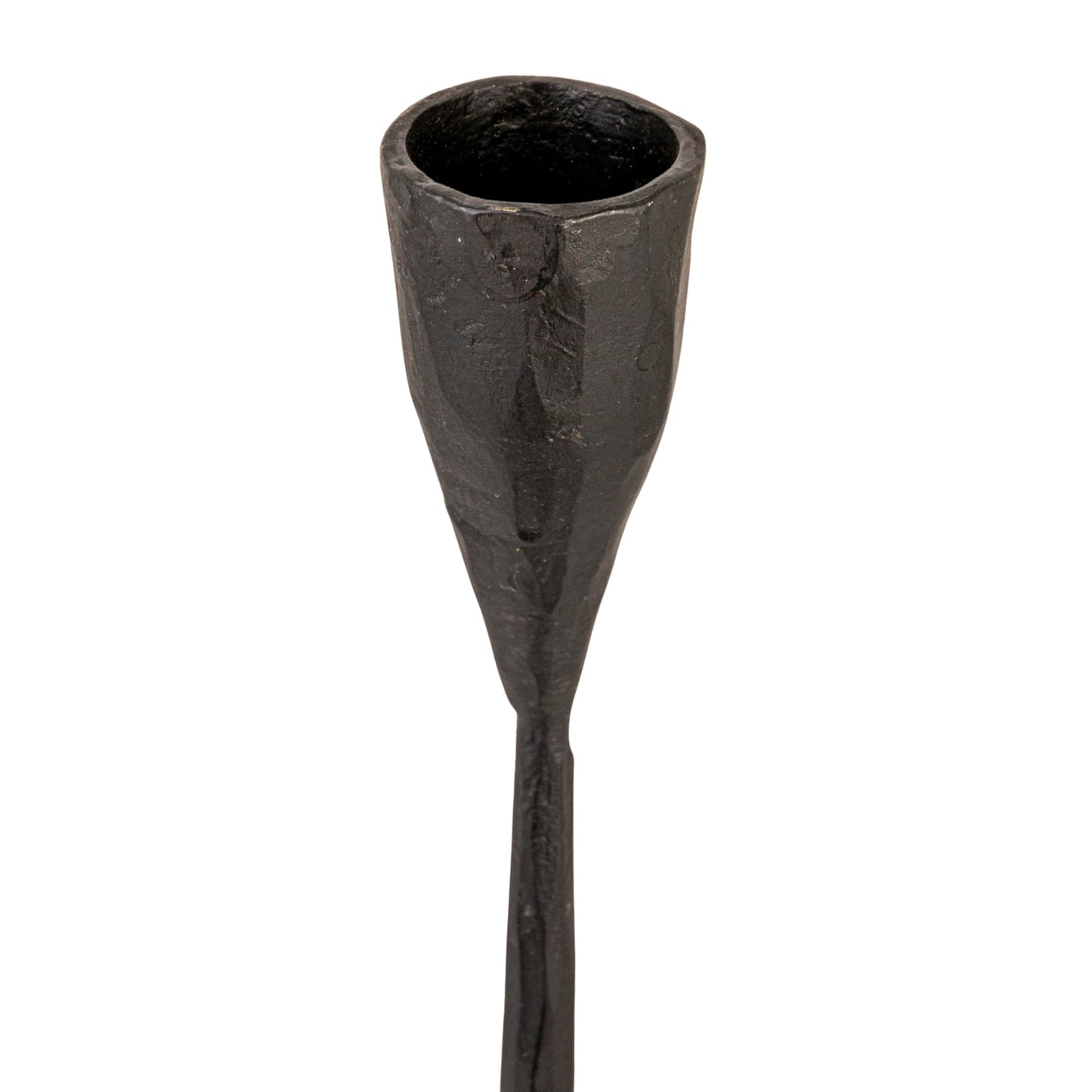 Creative Co-Op 24" H Hand-Forged Cast Metal Footed Taper Holder, Black