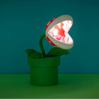 Super Mario Bros Piranha Plant Lamp - Officially Licensed LED Desk Light with Movable Head, Collectible for Any Nintendo, 33cm Tall, USB Powered | Paladone, Red, White and Green