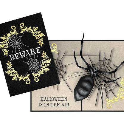 Lovepop Holidays Pop-Up Card for Her and Him - 3D Halloween Greeting Cards for Boys, Girls, Men, Women - Spider 5" x 7" Beware - Blank Note Card & Envelope Included