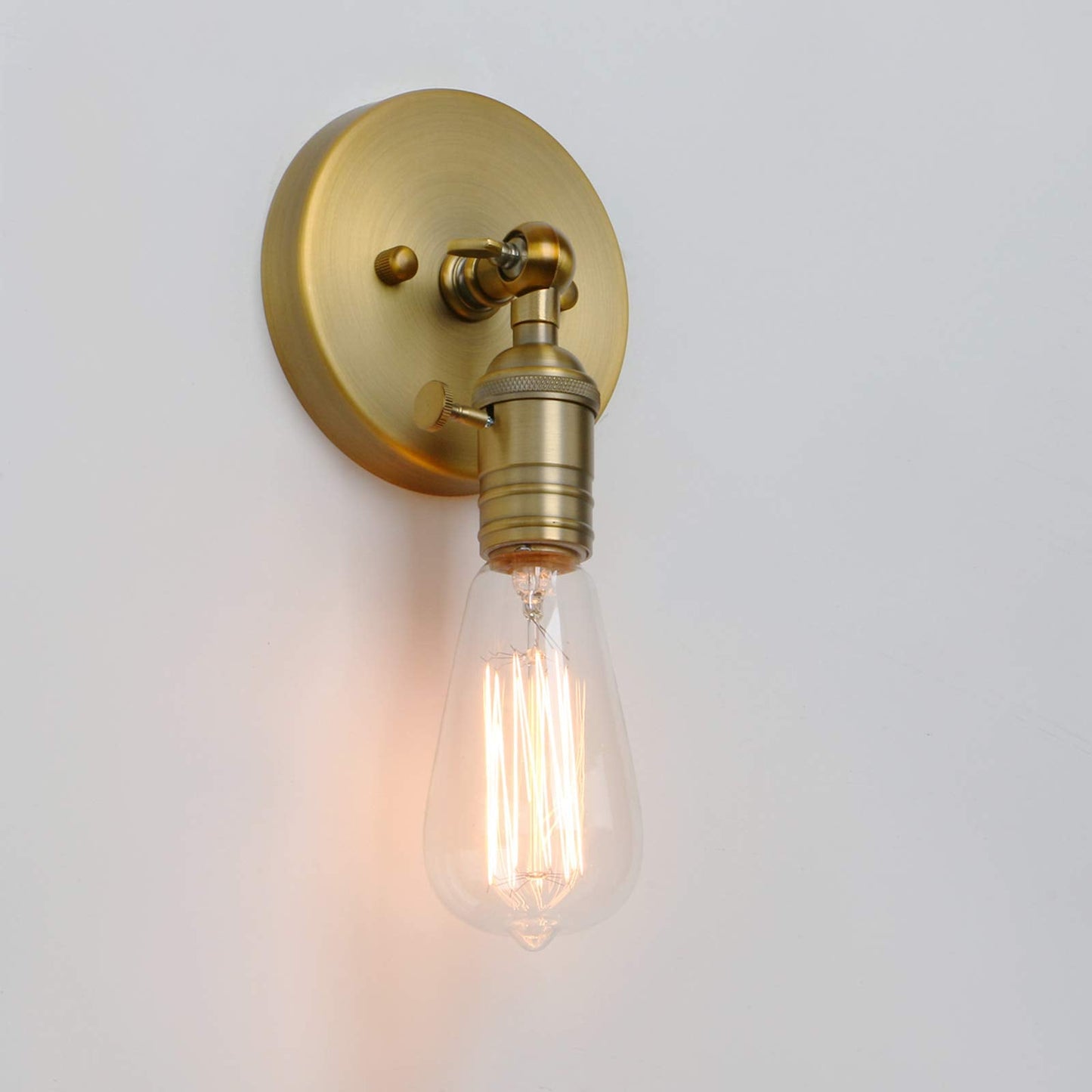 PERMO Minimalist Single Socket 1- Light Wall Sconce Lighting with On/Off Switch (Anqitue)