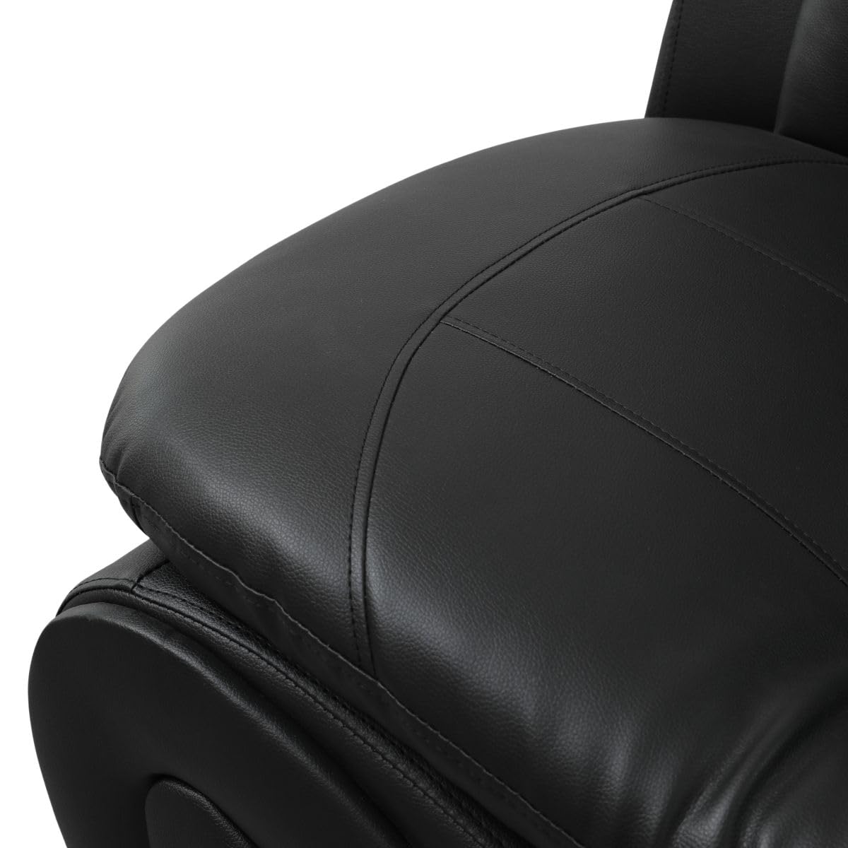 UOCFYK Lounge Comfy Faux Leather Sofa Modern Loveseat Couch for Small Living Room/Dorm/Bedroom/Office/Apartment for Small Spaces, (Black-1, Two-Person Seat)