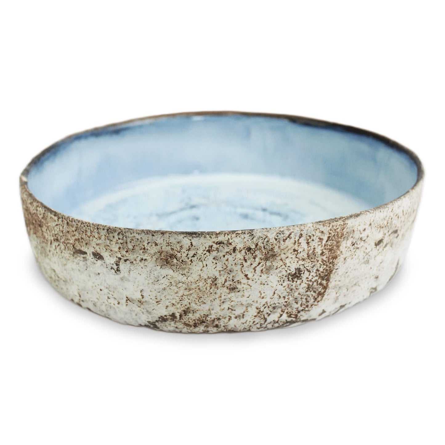 roro 12-Inch Handmade Ceramic Fruit Bowl & Decorative Planter – Large Rustic Serving Bowl with Textured Rustic Finish, Glazed Blue Interior for Dining & Home Decor