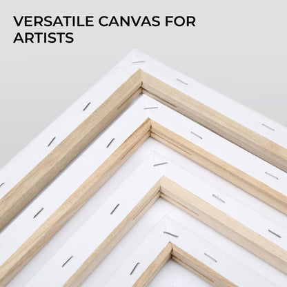 H&S Set of 4 Artist Blank Canvas Boards for Acrylic, Oil, Watercolour Painting - 20x30cm, 30x40cm, 40x50cm, 50x60cm, A1 & A2 canvas for Painting