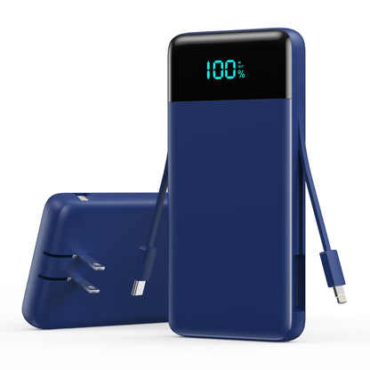 Portable Charger 50800mAh Power Bank with 3 Built in Cables,25W PD QC4.0 Fast Charging USB C Battery Pack,6 Outputs 2 Inputs Travel Essentials Portable Phone Charger for iPhone 17/16/15,Google,Android