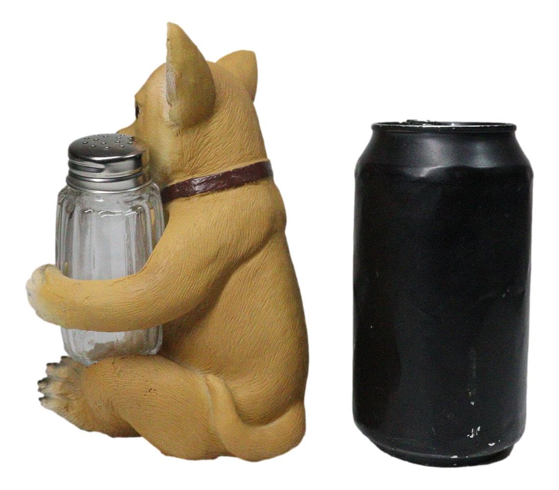 Ebros Picante Teacup Tan Chihuahua Puppy With Collar Salt And Pepper Shakers Holder Figurine Set 6.25"H Chi Chi Taco Dog Animal Pet Pal Kitchen Dining Bar Accent Sculpture