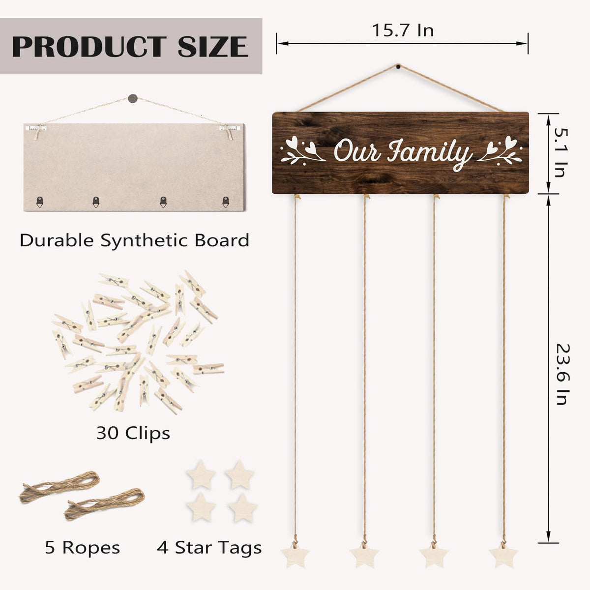 STHTTSW Family Photo Frame Gifts,Our Family Picture Frame, Housewarming Christmas Wedding Gifts for Couples, Farmhouse Rustic Wood Hanging Photo Wall Table Top Frames,Mothers Day Gift for Mom Women