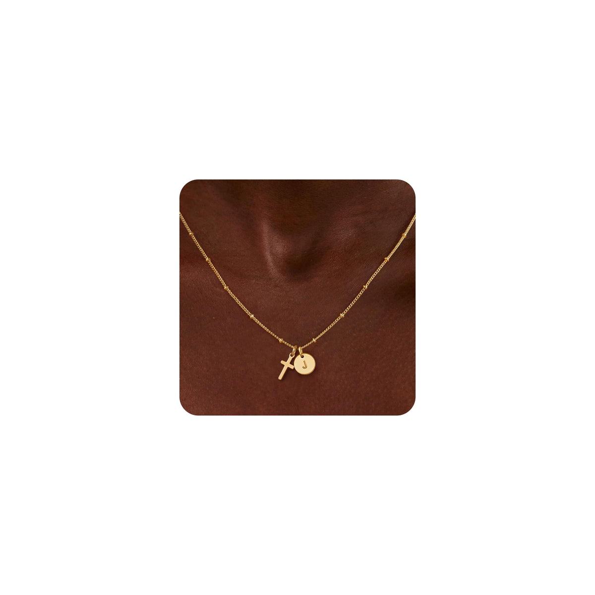 Turandoss Tuross Mothers Day Gifts for Mom Daughter, Dainty Letter J 14K Gold Plated Cross Necklace Birthday Personalized Mothers Day Gifts for 5 6 7 8 9 10 Teen Girls Jewelry