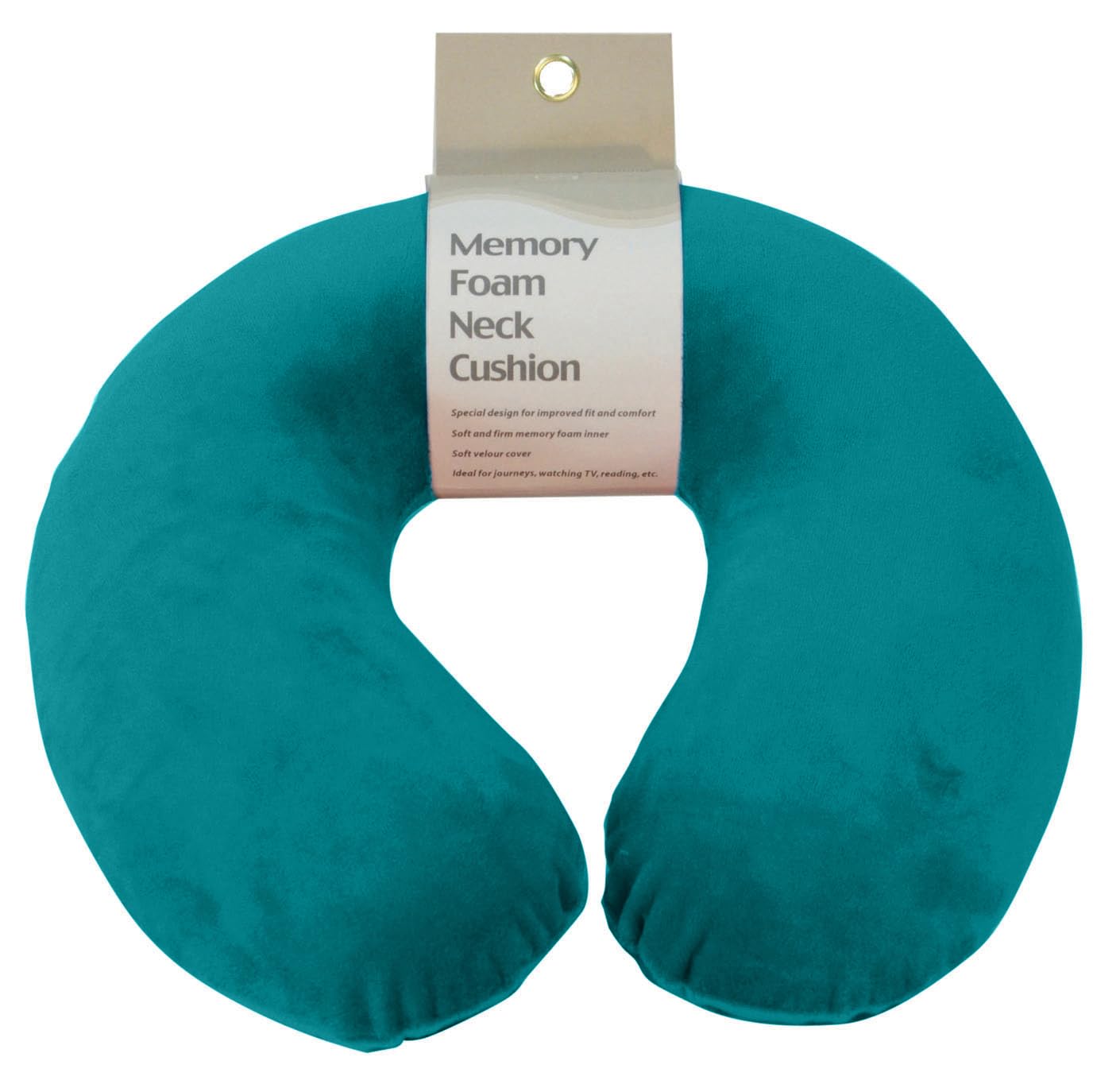 Memory Foam Moulded Pressure Relief Neck Cushion Comfort and Posture, Ideal for Travel Supports the Head, Neck and Chin when Sleeping use for Plane, Train or Car Journeys Travel Pillow In Teal