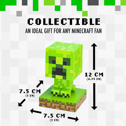 Paladone Minecraft Creeper Light, Lamp, & Night Light - 12 cm Tall - Battery Powered - Gaming Room & Bedroom Decor for Minecraft Gamers