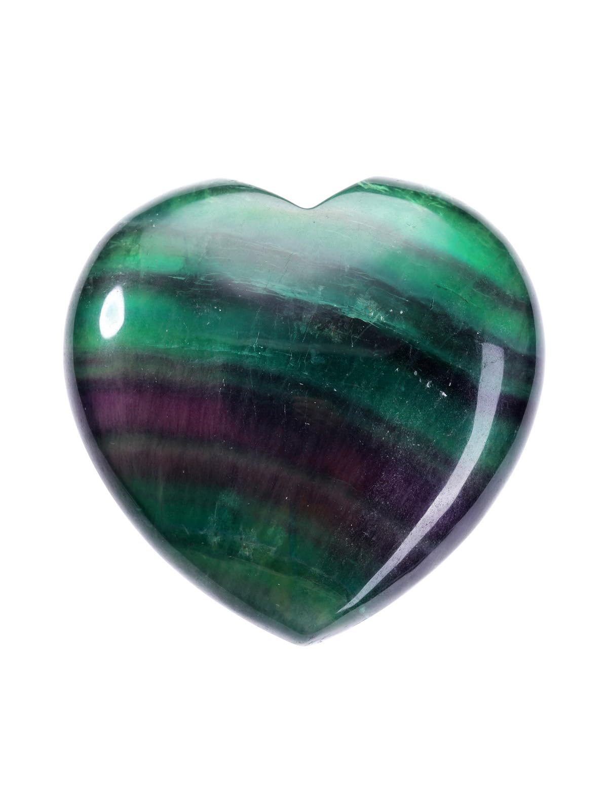 Jovivi 45mm Big Fluorite Crystal Heart Healing Crystals Heart Stones Polished Pocket Love Gemstones Chakra Reiki Energy Balancing Meditation Massag Gift