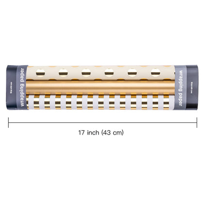 WRAPAHOLIC Gold Wrapping Paper Roll - Mini Roll - 3 Rolls - 17 Inch X 120 Inch Per Roll - Gold Foil Birthday Wrapping Paper for Wedding, Christmas, Party, Baby Shower