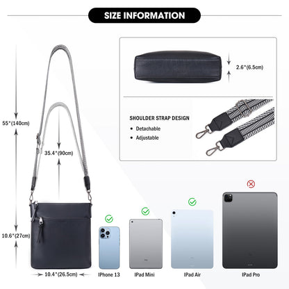 Roulens Trendy Crossbody Bag for Women,Lightweight Medium Crossbody Purse Soft Leather Women's Shoulder Handbags with Adjustable Wide Strap