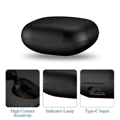 Jinstyles Wireless Charging Case Compatible for Beats Fit Pro, Portable Charger Case Replacement with Bluetooth Pairing Sync Button, 700mAh Built-in Battery (Not Included Earbuds) (Black)