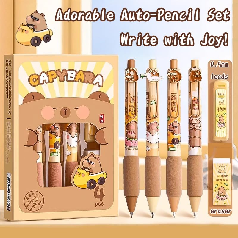 Melorumi Capybara Stationery Set Cute Pencil Case Pouch Gifts For Girls Boys Kid Large Capacity Kawaii Capibara Organizer Office School Supplies